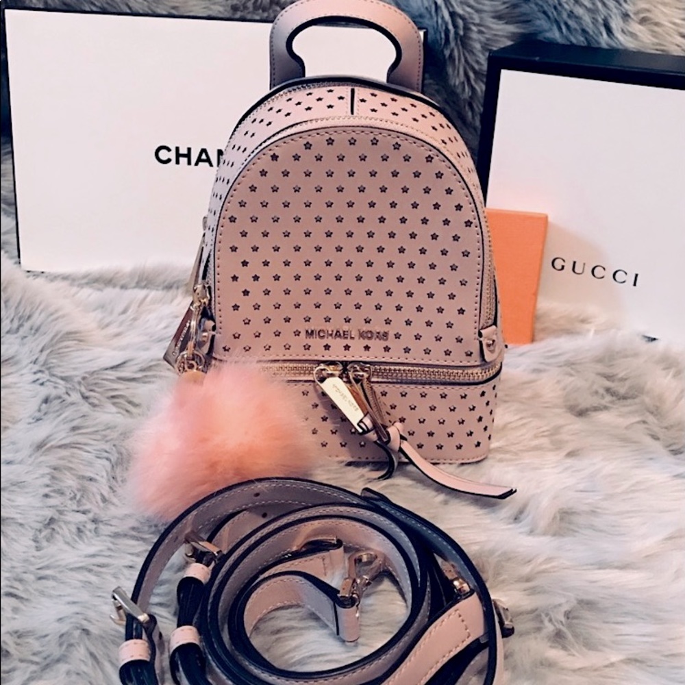 Michael Kors Rhea Mini Perforated Leather Backpack